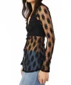 Free People Flower Fields Long Sleeve Shirtee In Black In Black