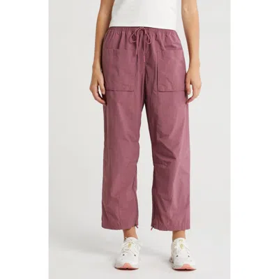 Free People Fly By Night Water Resistant Crop Track Pants In Clove