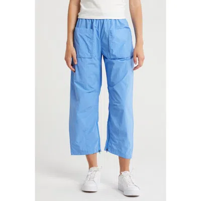 Free People Fly By Night Water Resistant Crop Track Pants In Riviera Blue
