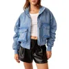 FREE PEOPLE FREE PEOPLE FLYING HIGH COTTON & LINEN BOMBER JACKET