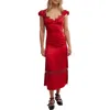 Free People Foolish Heart Midi Dress In Red Dahlia Combo In Red Dahlia Combo