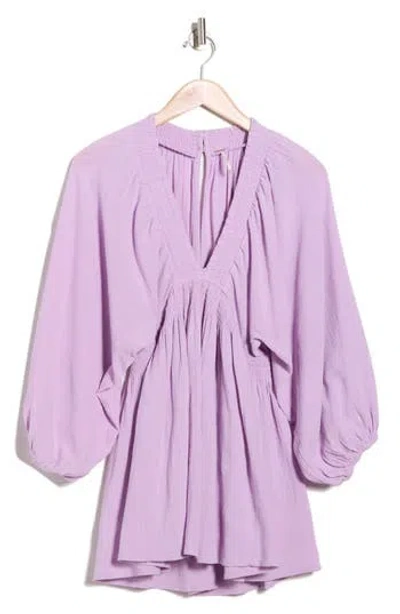 Free People For The Moment Babydoll Minidress In Purple