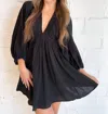 FREE PEOPLE FOR THE MOMENT MINI DRESS IN BLACK