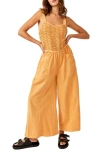 Free People Forever Always Cotton Wide Leg Jumpsuit In Melo Pearl