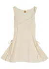 Free People Forever Fancy Stretch-cotton Mini Dress In Gold