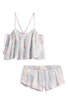 FREE PEOPLE FORGET ME NOT COTTON BLEND SHORT PAJAMAS