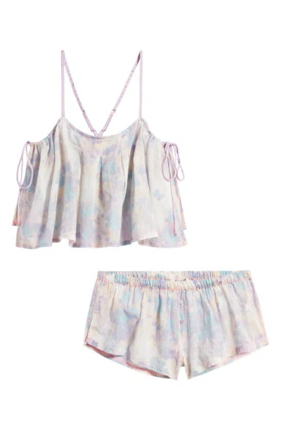 Free People Forget Me Not Cotton Blend Short Pajamas In Summer Combo