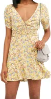 Free People Forget Me Not Floral Dress In Ivory Combo In Yellow