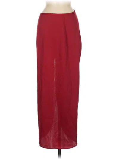 Pre-owned Free People Formal Skirt In Burgundy