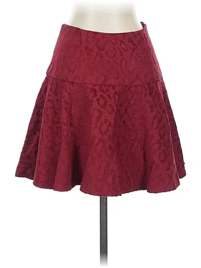 Pre-owned Free People Formal Skirt In Burgundy