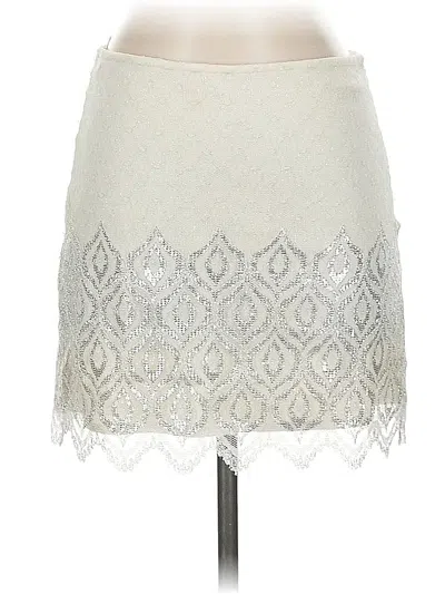 Pre-owned Free People Formal Skirt In Silver