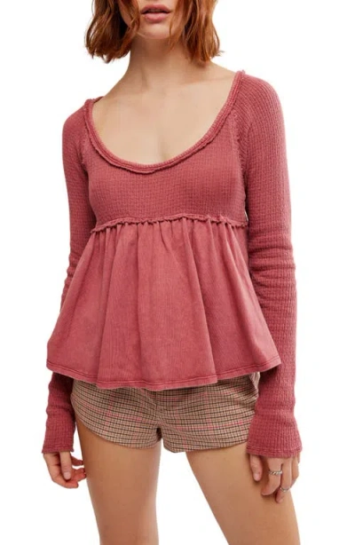 Free People Found Your Babydoll Top In Red