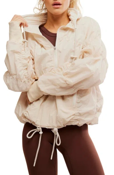 Free People Fp Light Packer Water Resistant Hiking Pullover In Bleached Clay