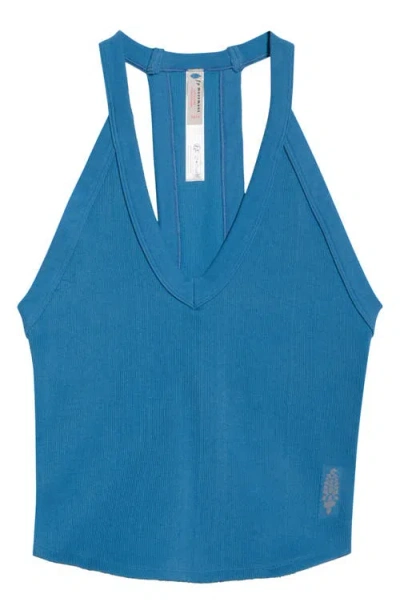 Free People Fp Movement All Clear Crop Racerback Tank In Blue