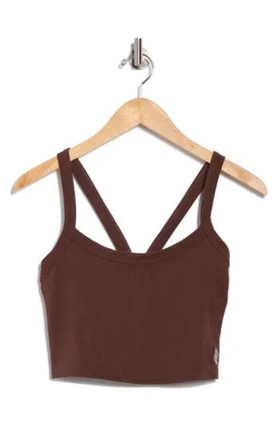 Free People Fp Movement All Clear Rib Crop Camisole In Brown