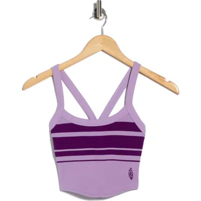 Free People Fp Movement All Clear Stripe Camisole In Purple