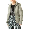 Free People Fp Movement All Prepped Quilted Waterproof Snow Jacket With Removable Hood In Greyed Olive