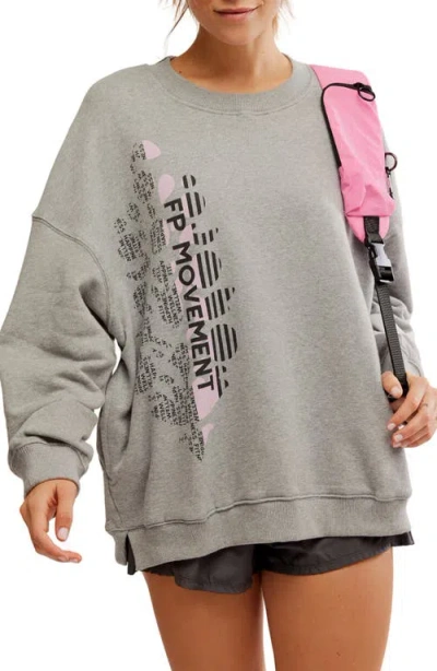 Free People Fp Movement All Star Oversize Graphic Sweatshirt In Gray