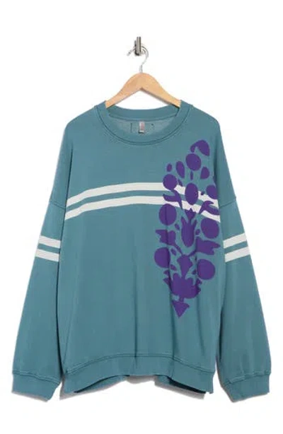 Free People Fp Movement All Star Oversize Graphic Sweatshirt In Blue