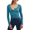 Free People Fp Movement Bail Out Crop Thermal Knit Top In Blue