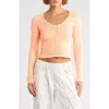 Free People Fp Movement Bail Out Crop Thermal Knit Top In Orange