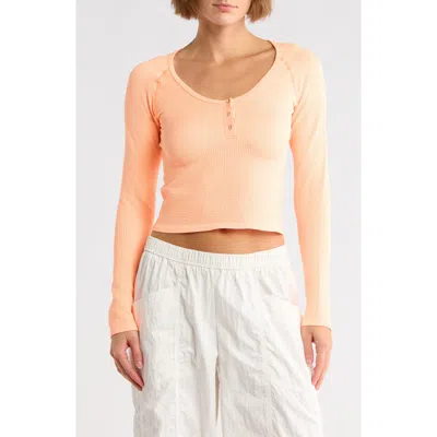 Free People Fp Movement Bail Out Crop Thermal Knit Top In Orange