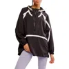 Free People Cares Like The Wind Logo Jacket In Black Logo Combo In Black