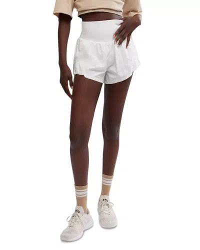 Free People Fp Movement Carpe Diem Shorts Women's White High-waisted Gbo1294 In Brown