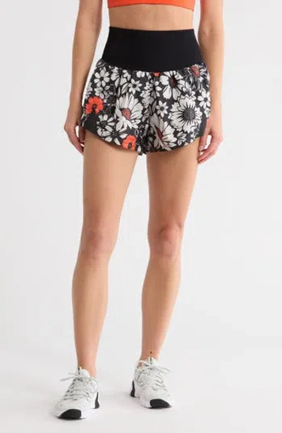 Free People Fp Movement Carpe Diem Stripe Shorts In Black