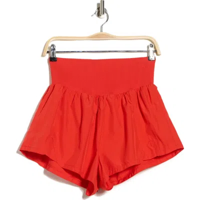 Free People Fp Movement Carpe Diem Water Resistant Shorts In Red