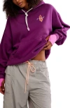 Free People Fp Movement Final Call Graphic Hoodie In Purple