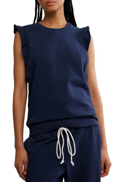 Free People Fp Movement Flutter Cotton Tank In Navy
