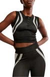 Free People Fp Movement Free Kick Crop Henley Muscle Tank In Black Combo