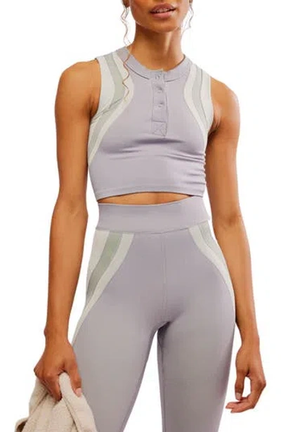 Free People Fp Movement Free Kick Crop Henley Muscle Tank In Trailblazer Combo