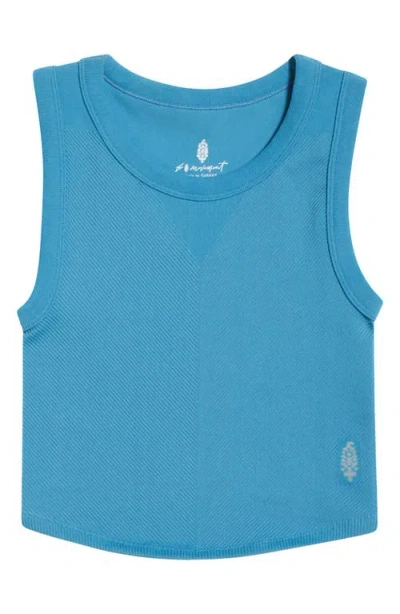 Free People Fp Movement Free Throw Crop Muscle Tank Top In Blue