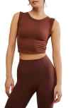 Free People Fp Movement Free Throw Crop Muscle Tank Top In Brown