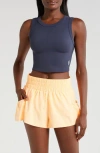 Free People Fp Movement Free Throw Crop Muscle Tank Top In Midnight Navy