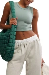Free People Fp Movement Free Throw Crop Muscle Tank Top In Sage Stone