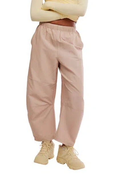 Free People Fp Movement Game Day High Rise Barrel Leg Pants In Neutral