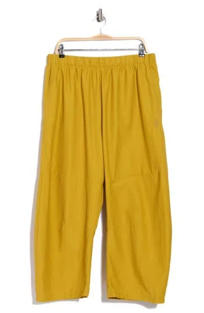 Free People Fp Movement Game Day High Rise Barrel Leg Track Pants In Yellow