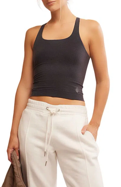 Free People Fp Movement Go To Smooth Square Neck Camisole In Washed Black