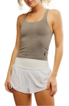 Free People Fp Movement Go To Smooth Square Neck Camisole In Washed Sagestone