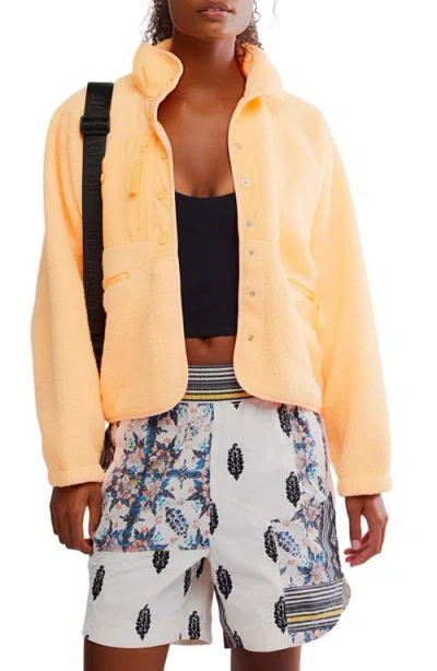 Free People Fp Movement Hit The Slopes Fleece Jacket In Brown