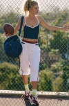 Free People Fp Movement Hot Mesh Capri Pants In White