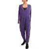 Free People Fp Movement Hot Shot Long Sleeve Stretch Cotton Jumpsuit In Dark Amythest