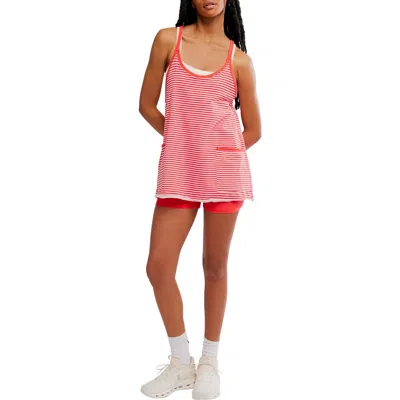Free People Fp Movement Hot Shot Print Stretch Cotton Tank Minidress In Pink