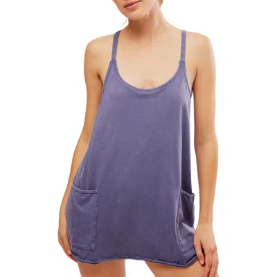 Free People Fp Movement Hot Shot Racerback Romper In Blue Indigo
