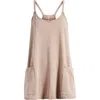 Free People Hot Shot Racerback Tank Minidress In Mocha Latte