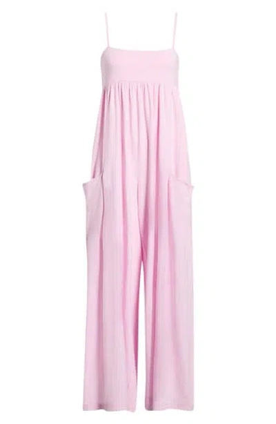 Free People Fp Movement Hot Shot Strappy Stretch Cotton Jumpsuit In Ultra Violet