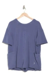 Free People Fp Movement Hot Shot T-shirt Romper In Indigo Blue